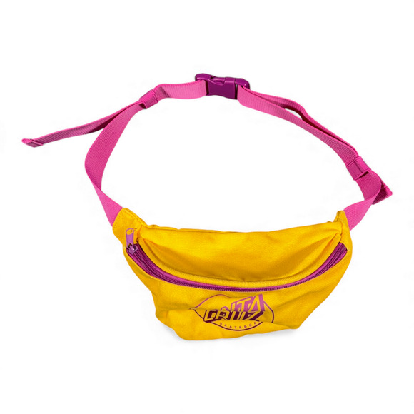 Santa Cruz Skateboards Bag Yellow Pink Waist Fanny Pack Adjustable Strap Retro - Picture 3 of 10